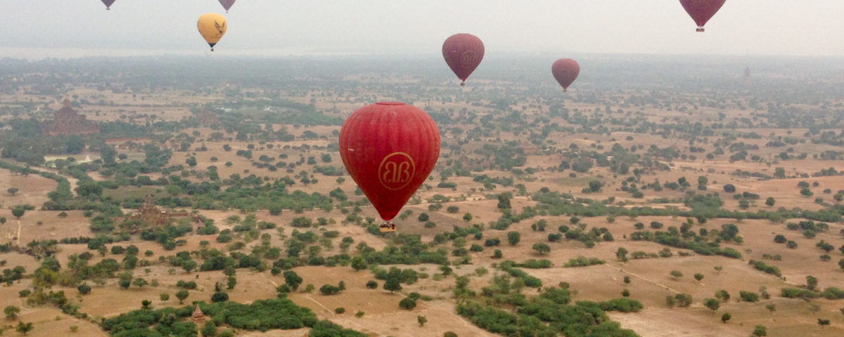 Hot Air Balloon Over Bagan, Burma